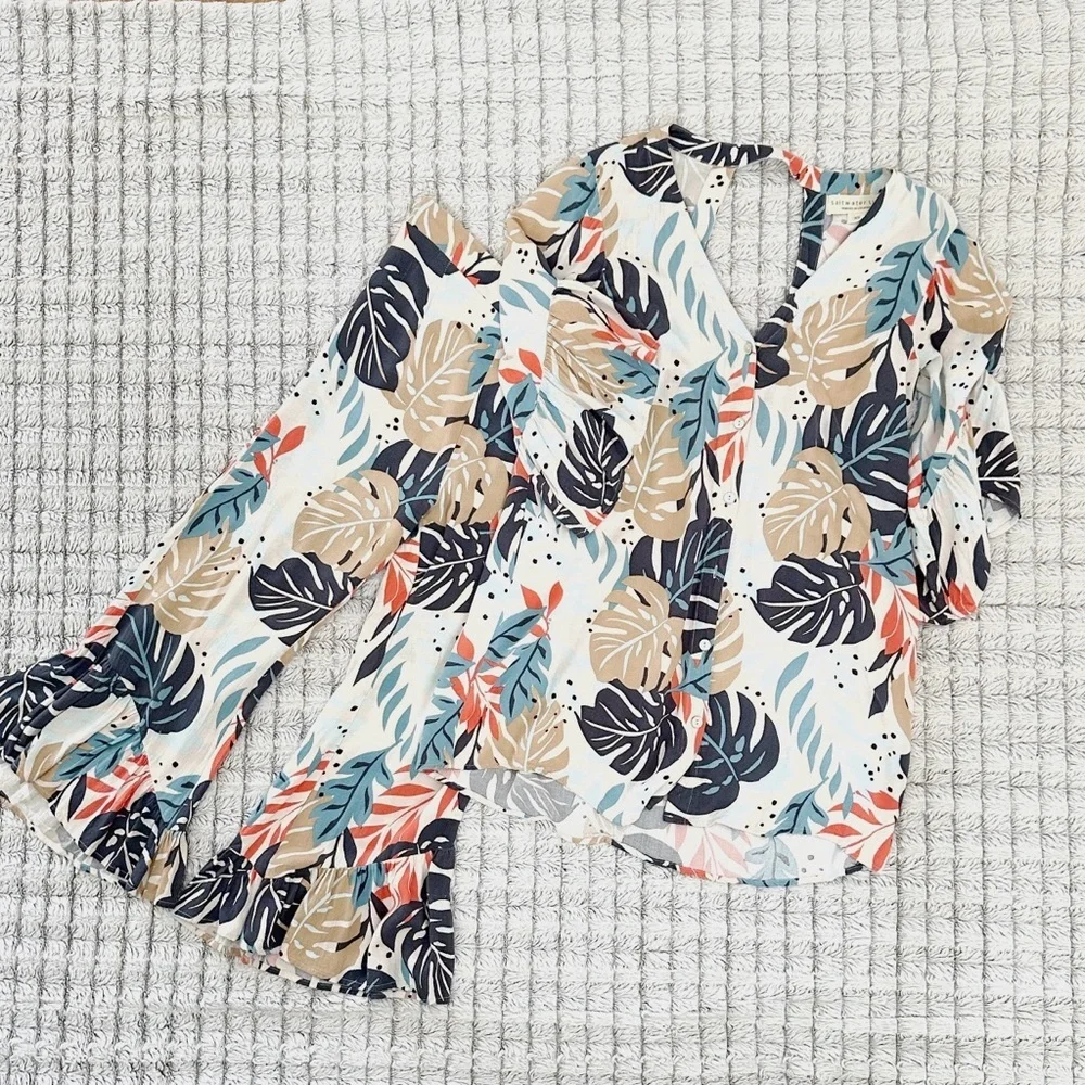 Saltwater Luxe Tropical Leaves Pajama Set